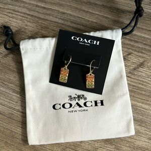 Coach Rainbow C Tag earrings